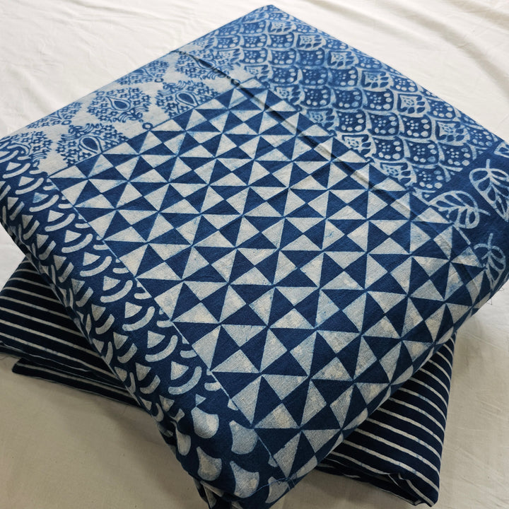 Traditional Sanganeri Printed Cotton Suit Top And Bottom Set EATB32