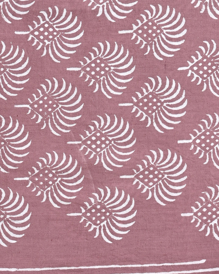 Elegant Hand Block Printed Cotton Suit Top And Bottom Set (BSTB43)