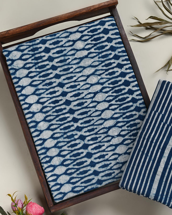 Traditional Sanganeri Printed Cotton Suit Top And Bottom Set EATB25