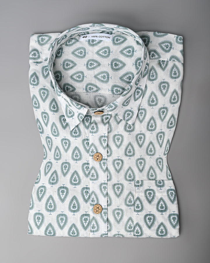 New Sanganeri exclusive Print full Sleeves Block Print Shirt(NDCOTFS16)