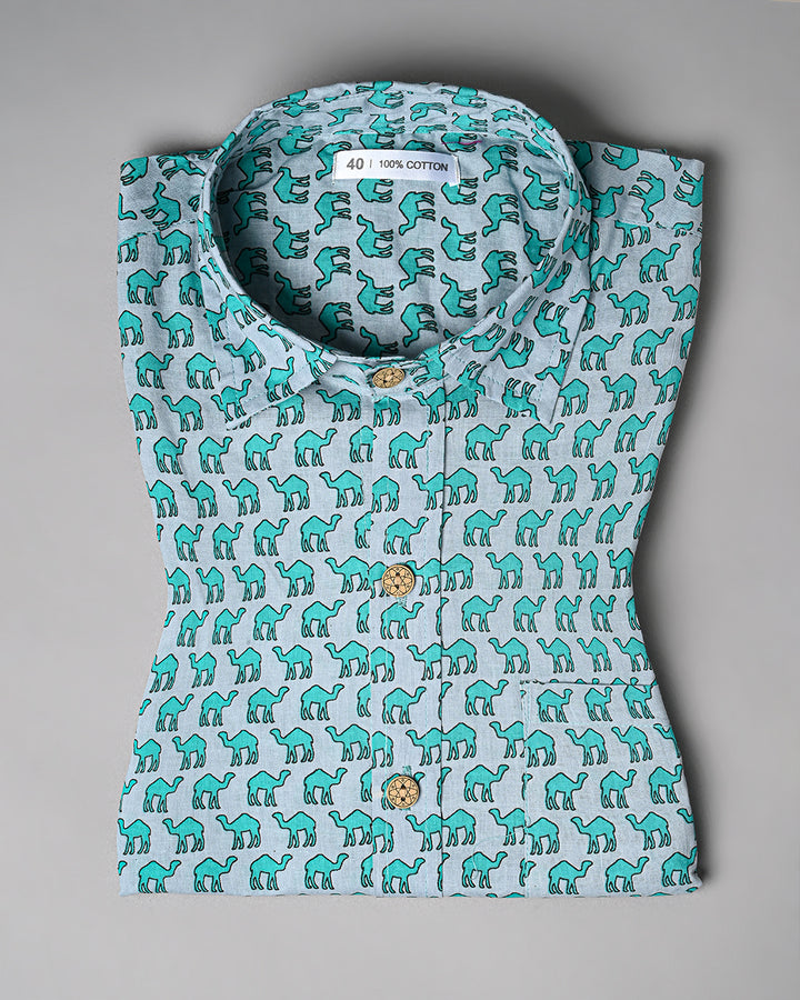 Exclusive Print full Sleeves Block Print Shirt(NDCOTFS06)