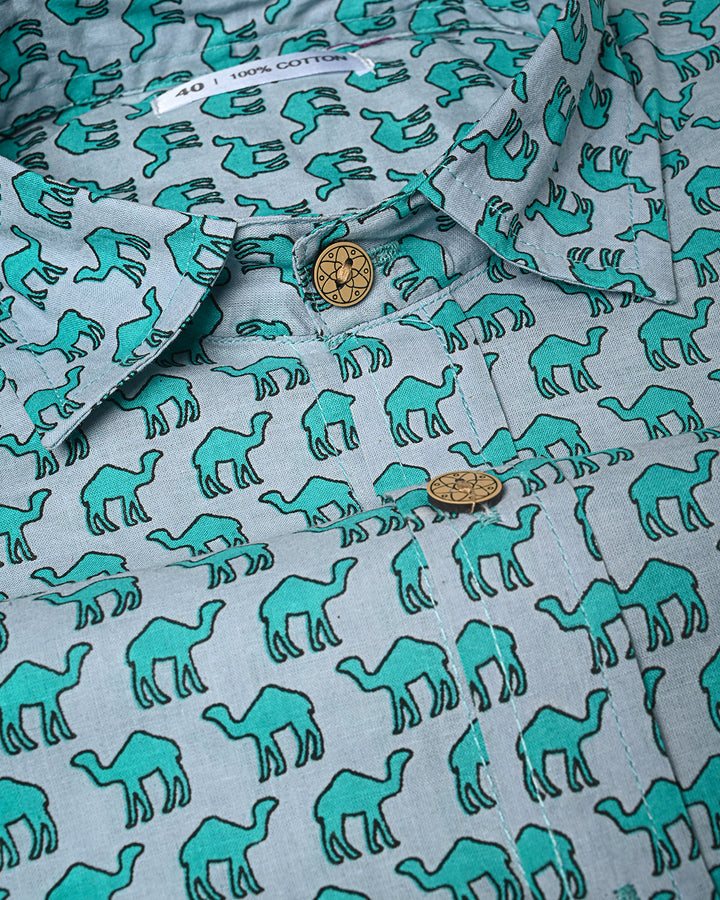 Exclusive Print full Sleeves Block Print Shirt(NDCOTFS06)