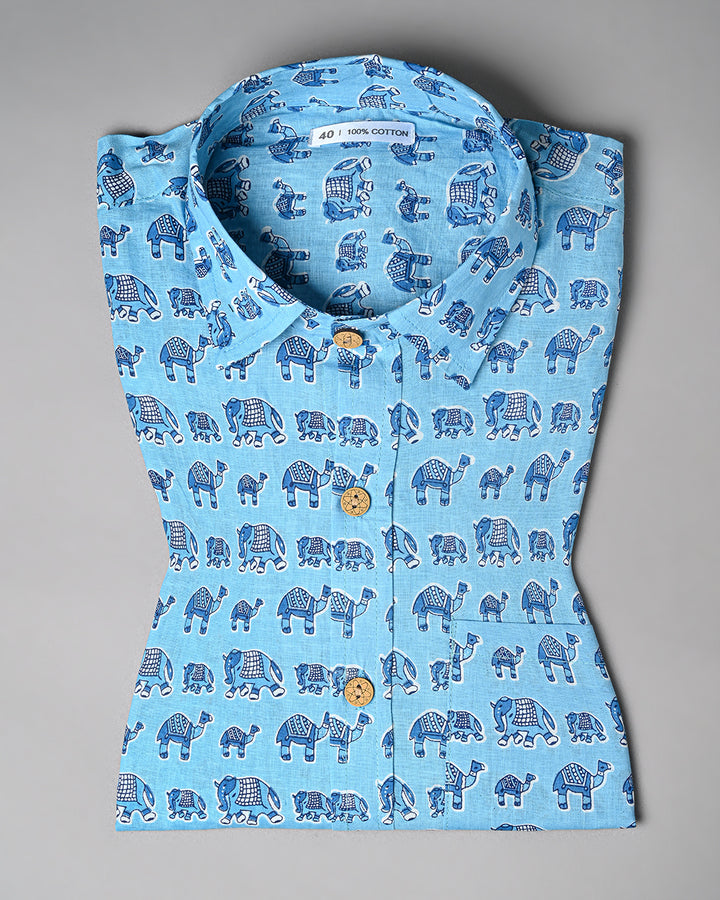 Exclusive Print full Sleeves Block Print Shirt(NDCOTFS07)