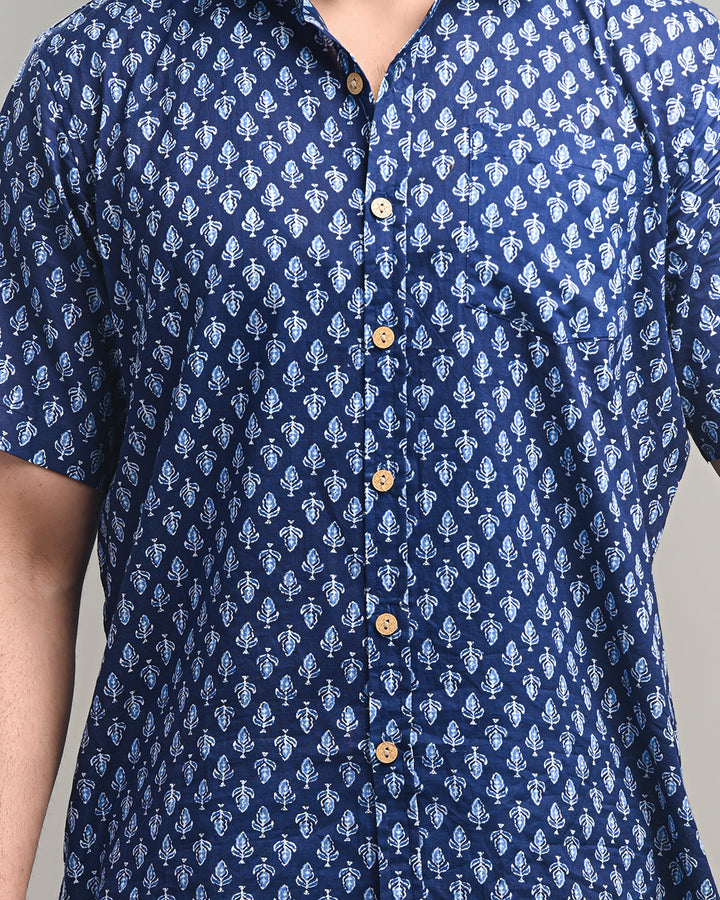 New Sanganeri exclusive Half Sleeves Block Print Shirt( NDCOTHS16)