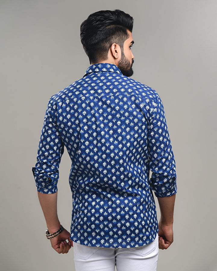 New Sanganeri premium Print full Sleeves Block Print Shirt(NDCOTFS14)