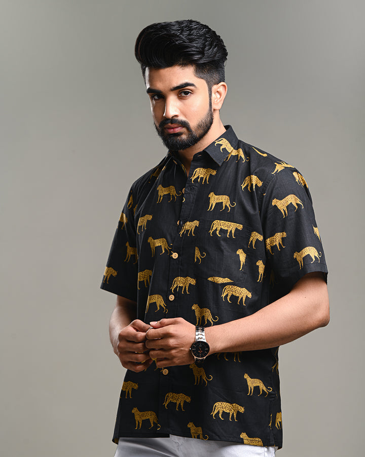 Traditional designed Half Sleeves Block Print Shirt(NDCOTHS14)