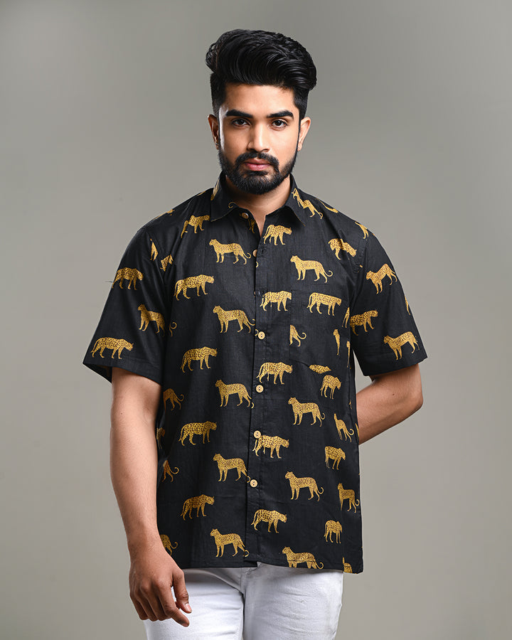 Traditional designed Half Sleeves Block Print Shirt(NDCOTHS14)