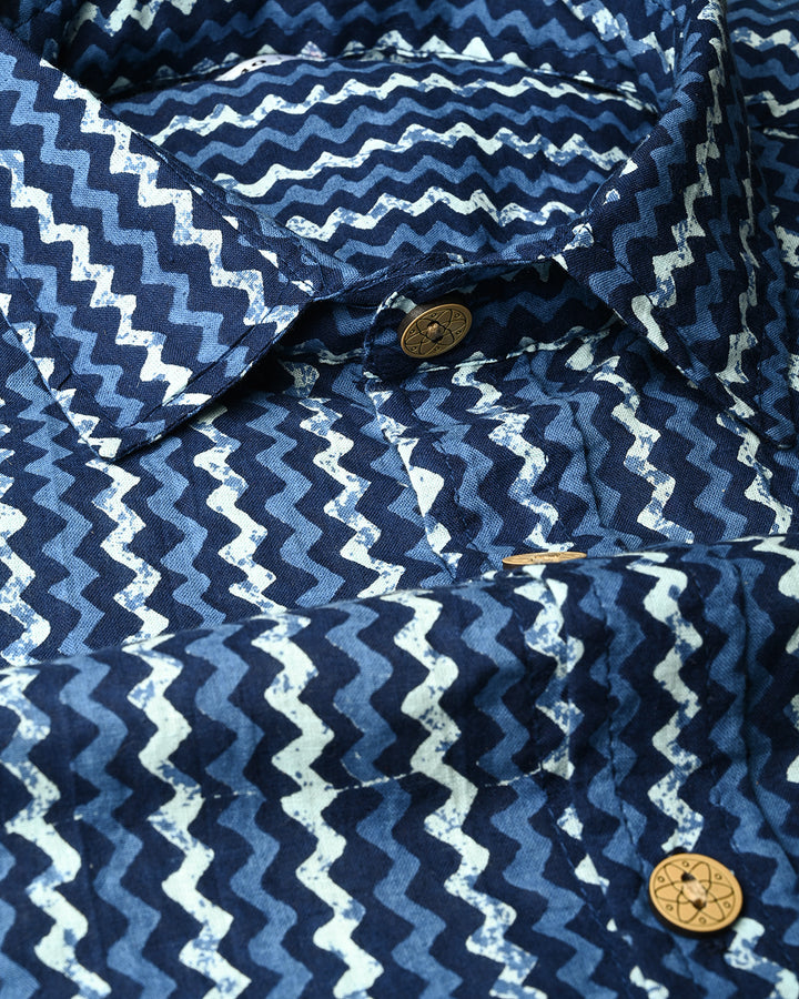 New Sanganeri exclusive Print full Sleeves Block Print Shirt(NDCOTFS18)
