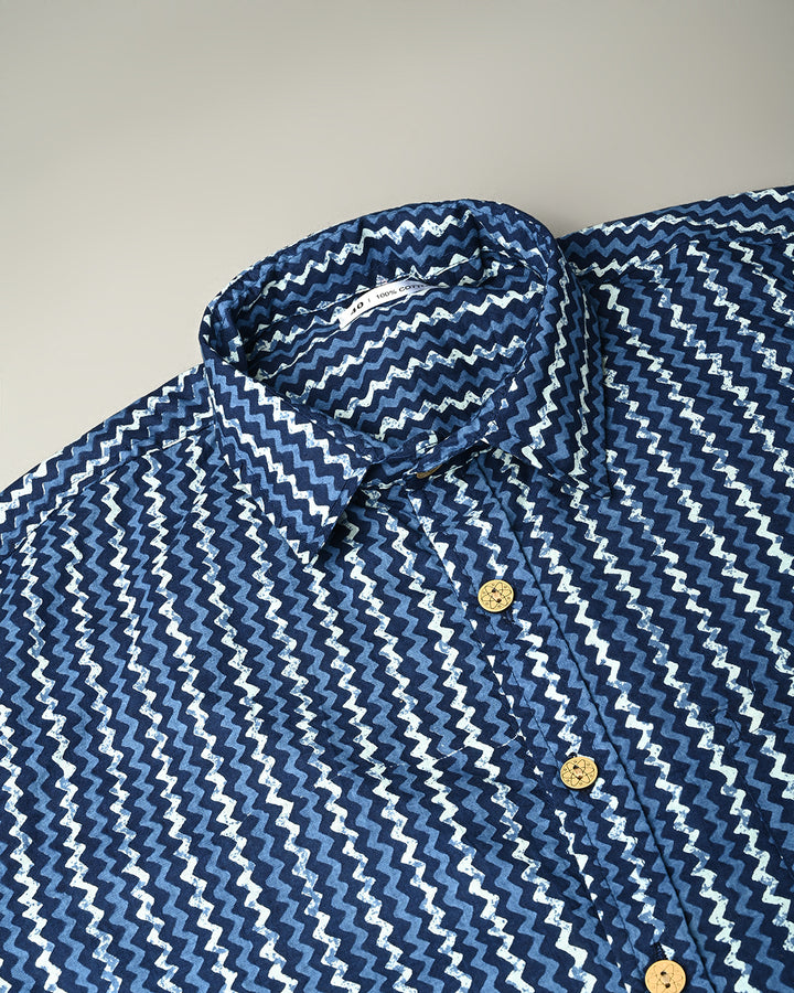 New Sanganeri exclusive Print full Sleeves Block Print Shirt(NDCOTFS18)