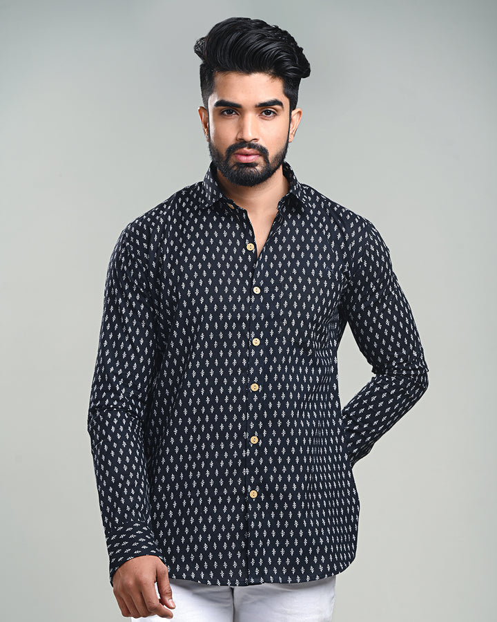 Exclusive Print full Sleeves Block Print Shirt(NDCOTFS21)