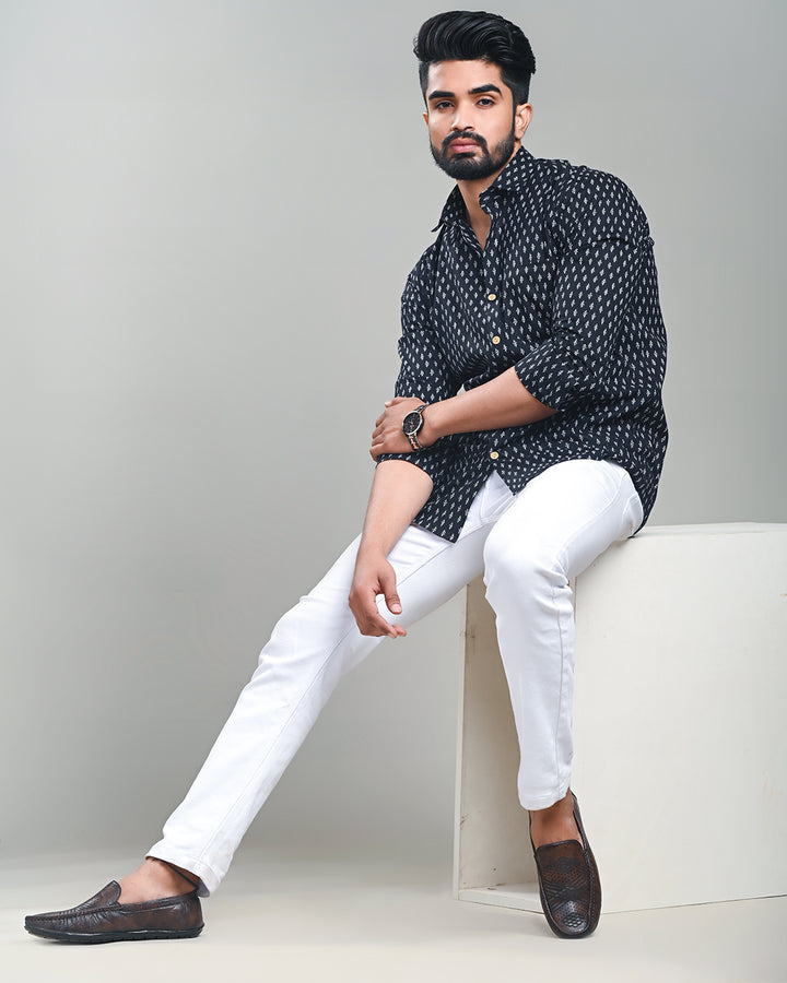 Exclusive Print full Sleeves Block Print Shirt(NDCOTFS21)