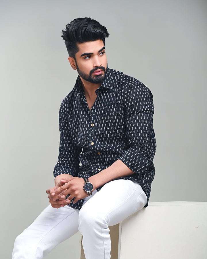 Exclusive Print full Sleeves Block Print Shirt(NDCOTFS21)