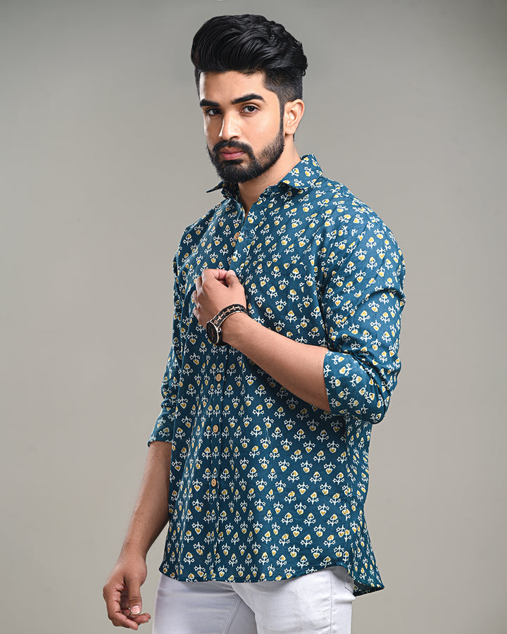 Exclusive Print full Sleeves Block Print Shirt(NDCOTFS10)