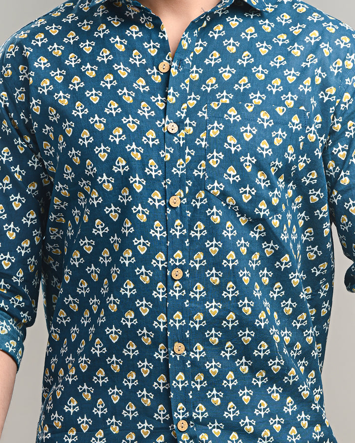 Exclusive Print full Sleeves Block Print Shirt(NDCOTFS10)