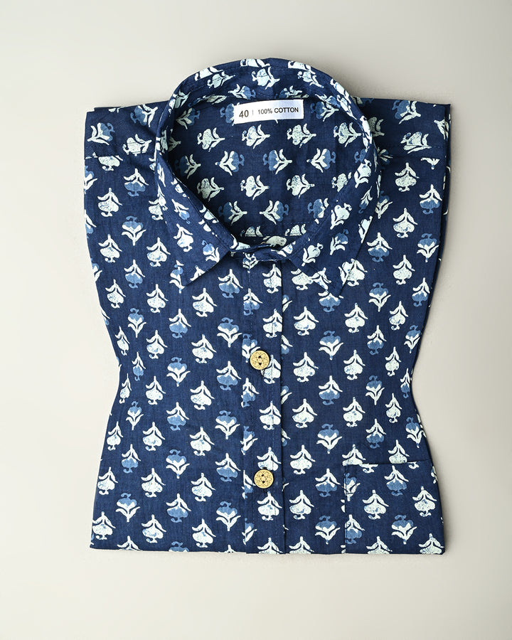 New Sanganeri premium Print full Sleeves Block Print Shirt(NDCOTFS14)