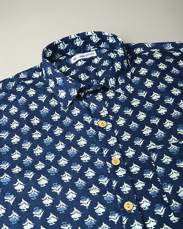 New Sanganeri premium Print full Sleeves Block Print Shirt(NDCOTFS14)