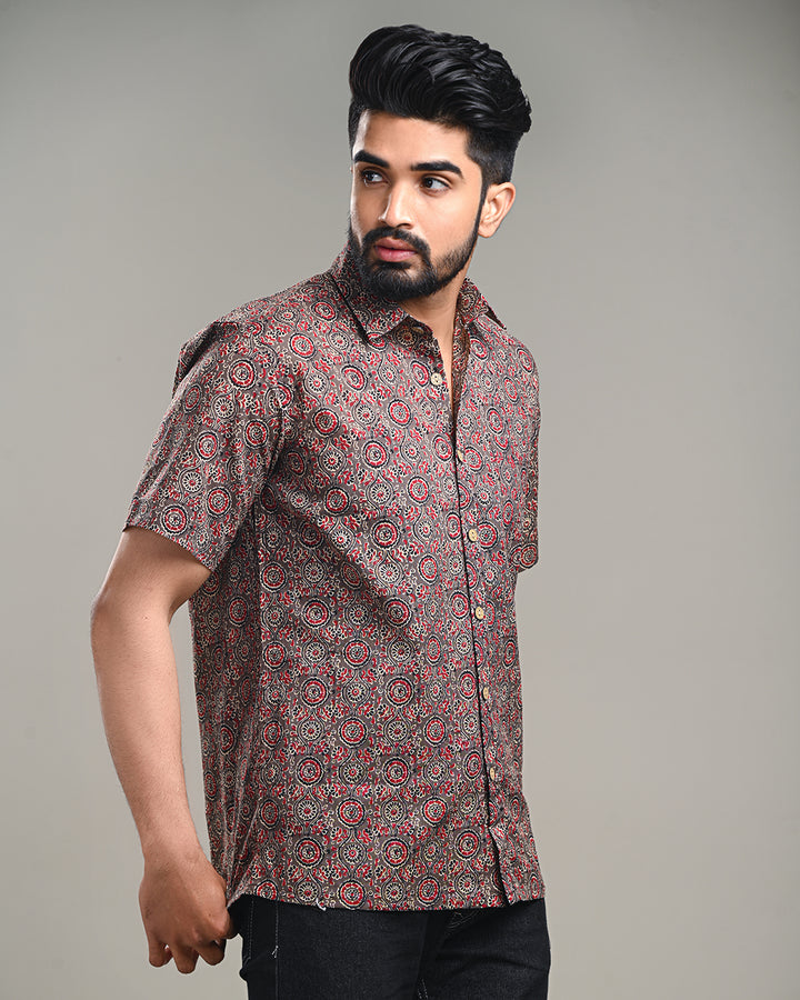 New Sanganeri exclusive Half Sleeves Block Print Shirt( NDCOTHS17)