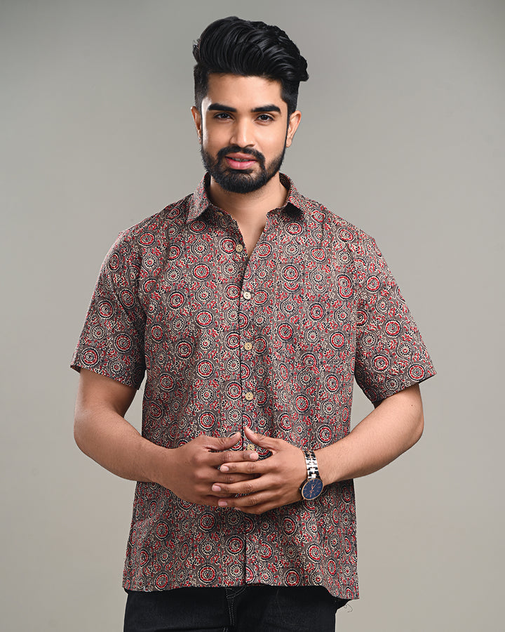 New Sanganeri exclusive Half Sleeves Block Print Shirt( NDCOTHS17)
