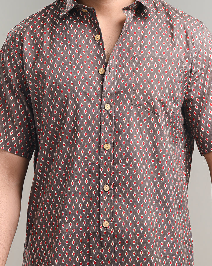 Traditional premium Half Sleeves Block Print Shirt(NDCOTHS05)