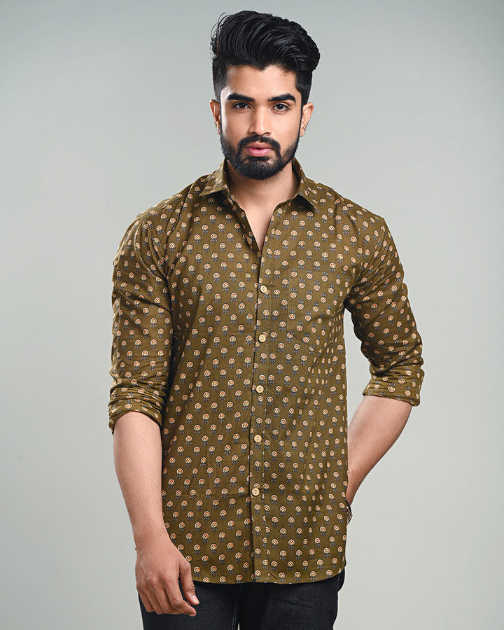 Exclusive Print full Sleeves Block Print Shirt(NDCOTFS19)