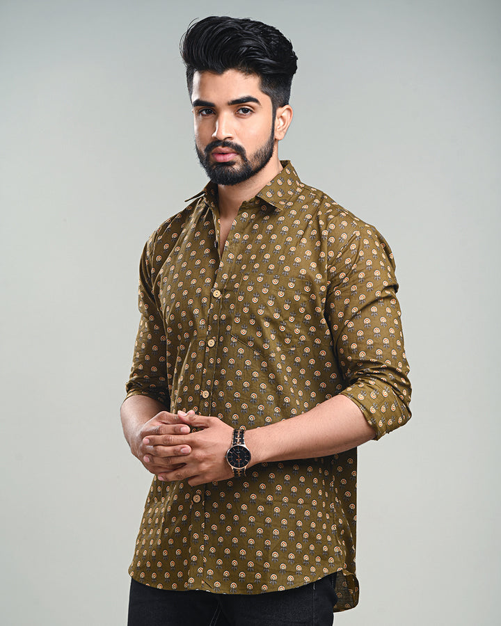 Exclusive Print full Sleeves Block Print Shirt(NDCOTFS19)