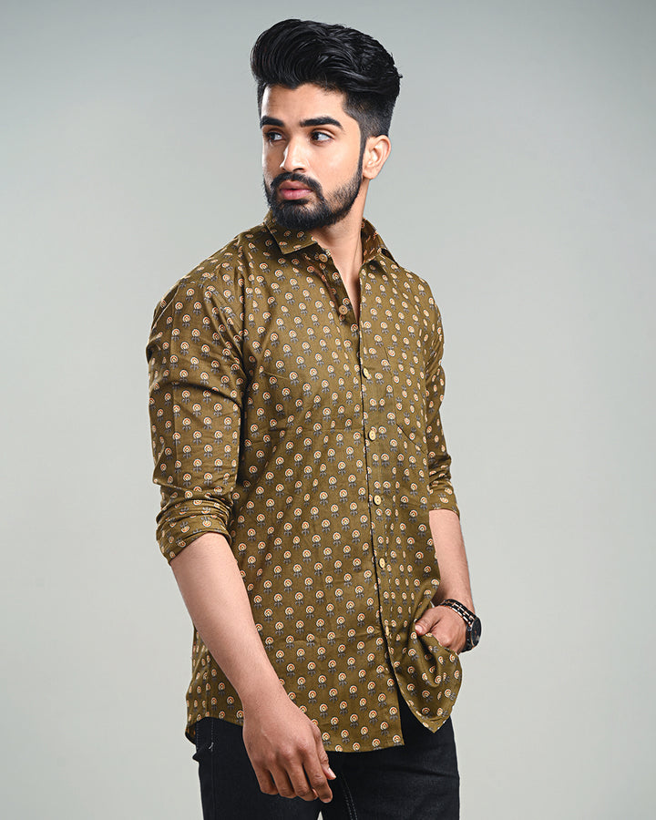 Exclusive Print full Sleeves Block Print Shirt(NDCOTFS19)