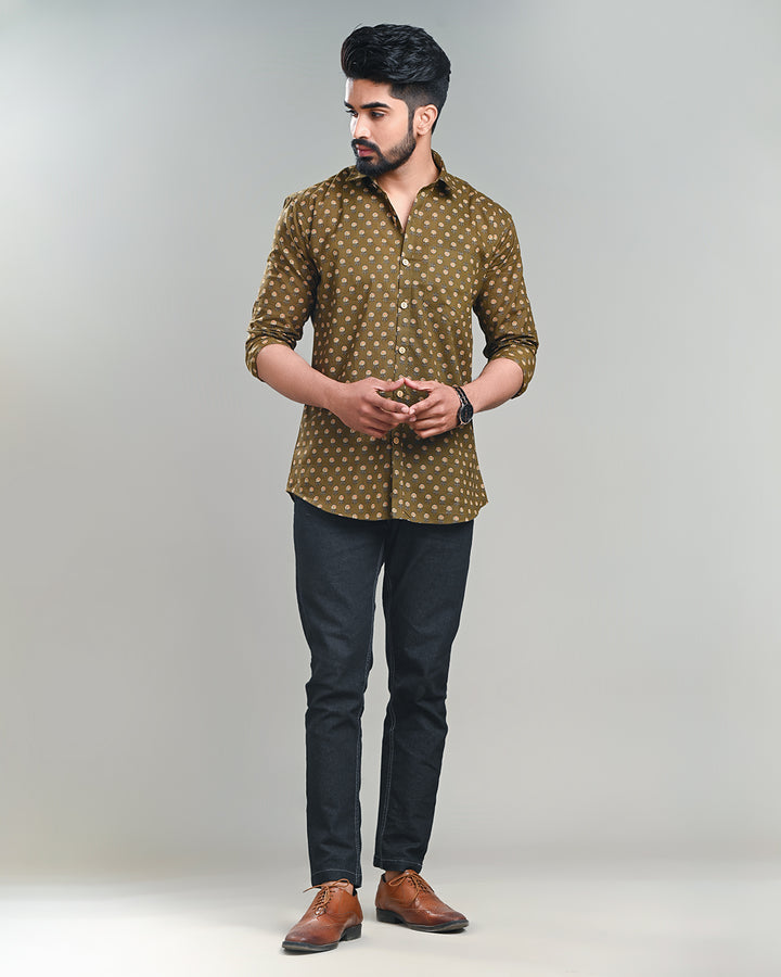 Exclusive Print full Sleeves Block Print Shirt(NDCOTFS19)