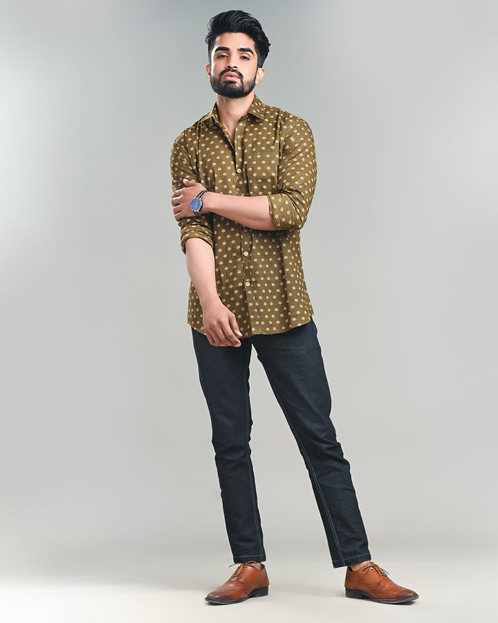 Exclusive Print full Sleeves Block Print Shirt(NDCOTFS19)