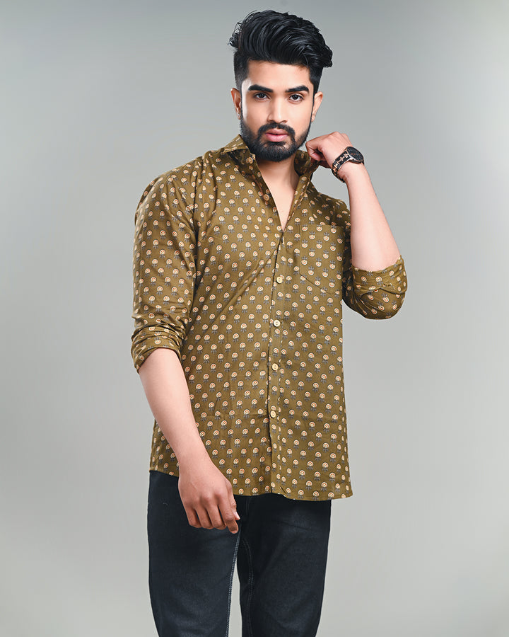 Exclusive Print full Sleeves Block Print Shirt(NDCOTFS19)