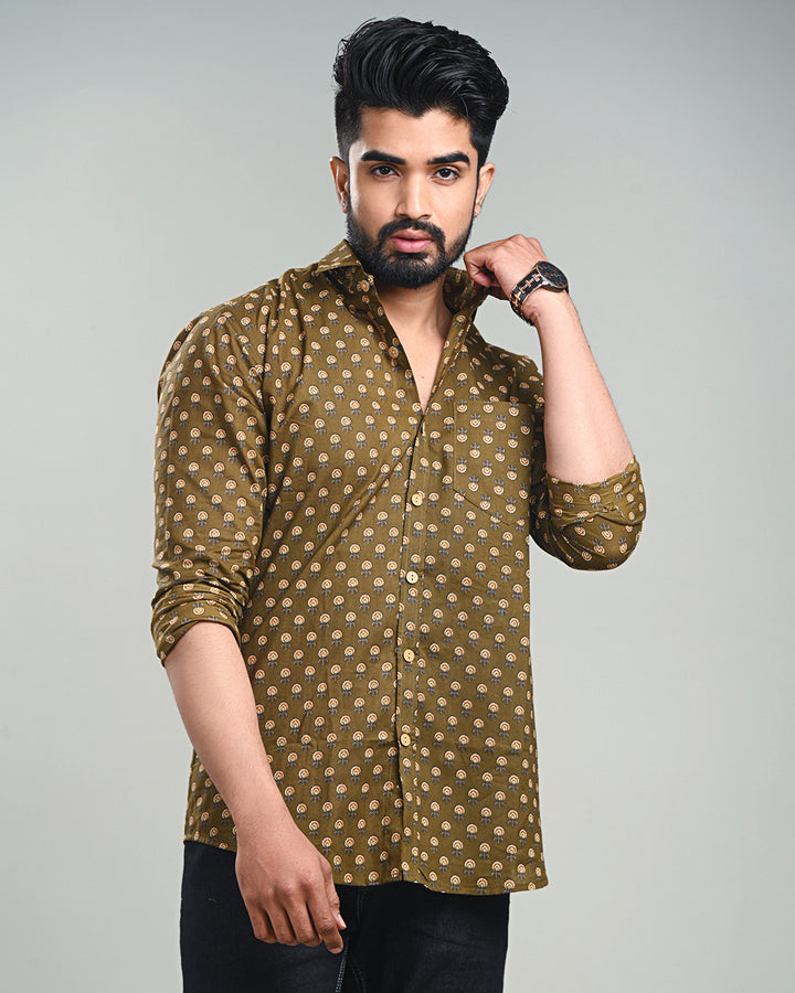 Exclusive Print full Sleeves Block Print Shirt(NDCOTFS19)