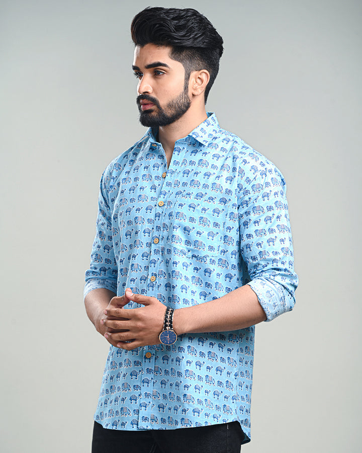 Exclusive Print full Sleeves Block Print Shirt(NDCOTFS07)