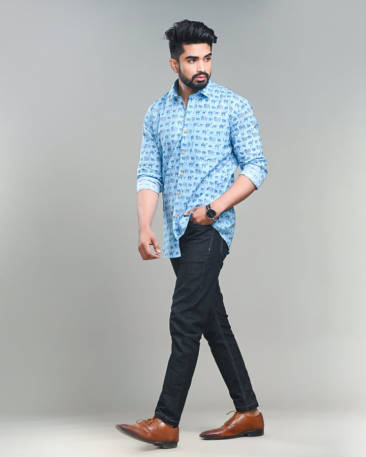 Exclusive Print full Sleeves Block Print Shirt(NDCOTFS07)