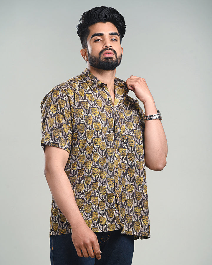 New Sanganeri exclusive Half Sleeves Block Print Shirt( NDCOTHS02)