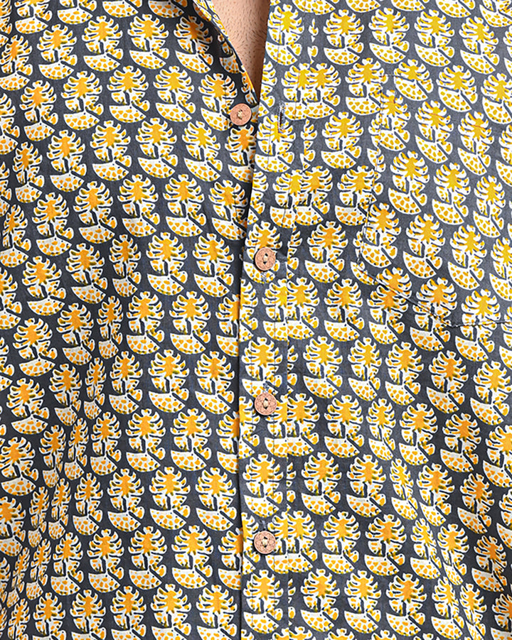 premium Half Sleeves Block Print Shirt(NDCOTHS07)