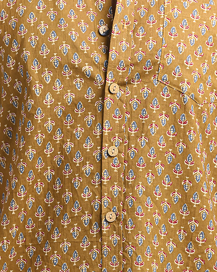 Traditional premium Half Sleeves Block Print Shirt(NDCOTHS10)