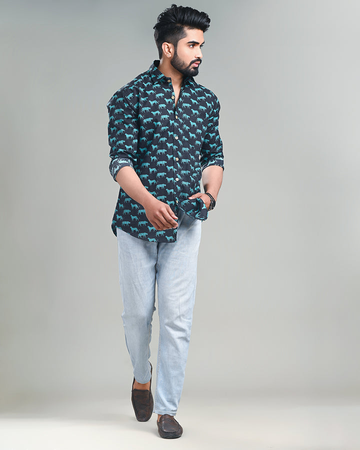 Exclusive Print full Sleeves Block Print Shirt(NDCOTFS05)