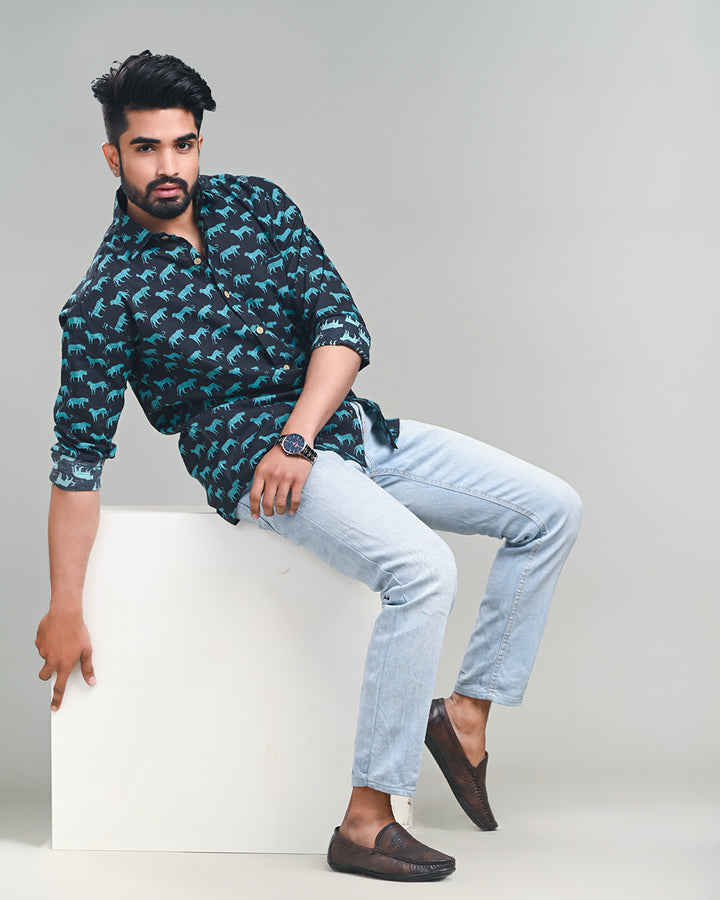 Exclusive Print full Sleeves Block Print Shirt(NDCOTFS05)