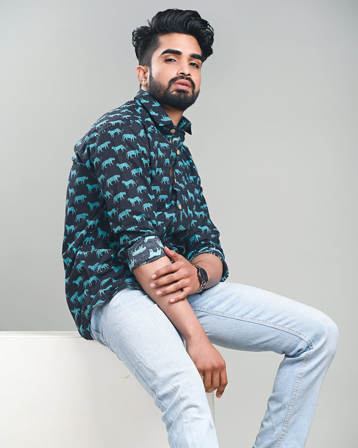 Exclusive Print full Sleeves Block Print Shirt(NDCOTFS05)