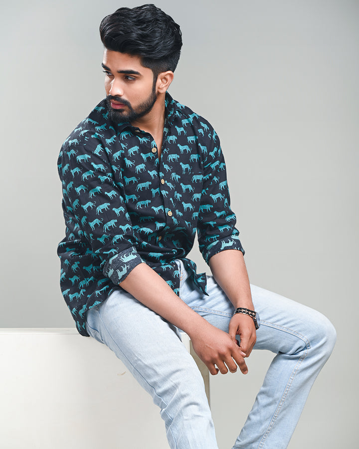 Exclusive Print full Sleeves Block Print Shirt(NDCOTFS05)