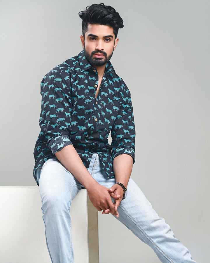 Exclusive Print full Sleeves Block Print Shirt(NDCOTFS05)