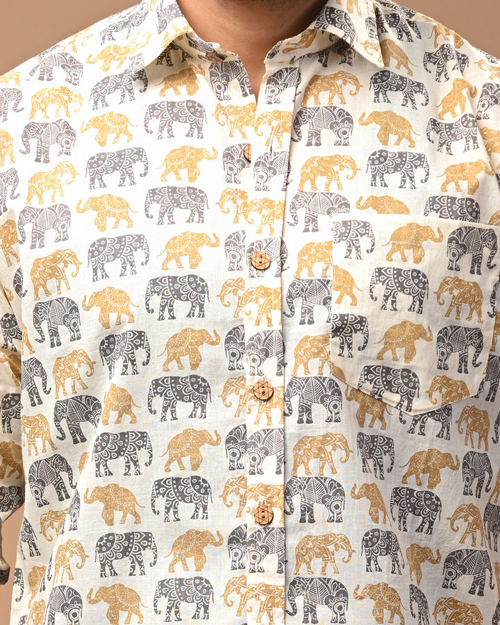 New Sanganeri exclusive Print full Sleeves Block Print Shirt(NDCOTFS15)