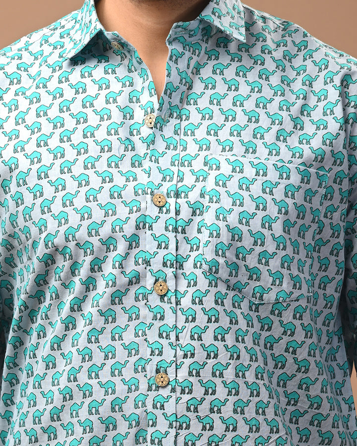 Exclusive Print full Sleeves Block Print Shirt(NDCOTFS06)