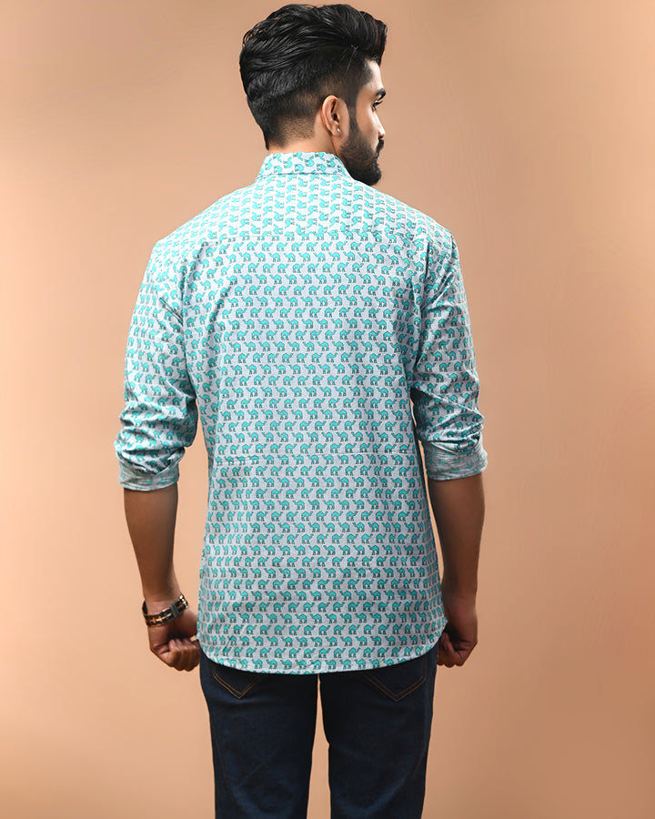 Exclusive Print full Sleeves Block Print Shirt(NDCOTFS06)