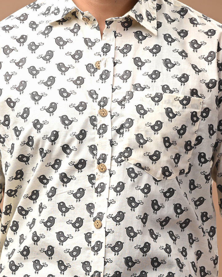 Exclusive Print full Sleeves Block Print Shirt(NDCOTFS02)
