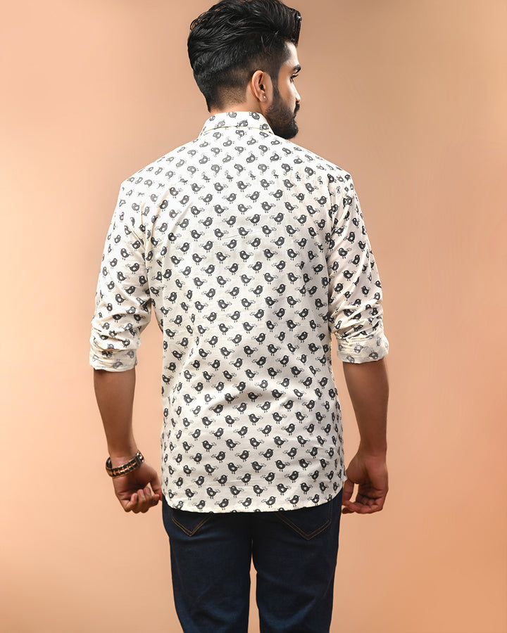 Exclusive Print full Sleeves Block Print Shirt(NDCOTFS02)