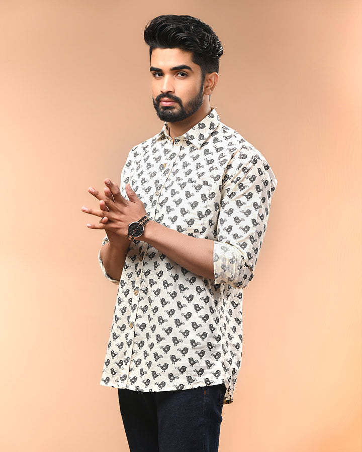Exclusive Print full Sleeves Block Print Shirt(NDCOTFS02)