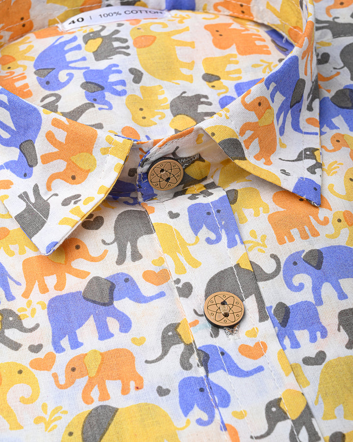 Traditional premium Half Sleeves Block Print Shirt(NDCOTHS09)