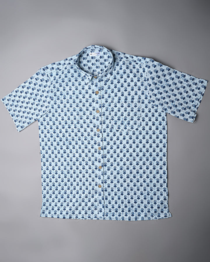 Traditional premium Half Sleeves Block Print Shirt(NDCOTHS13)