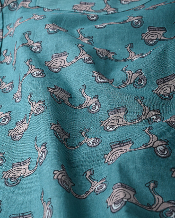 Traditional premium Half Sleeves Block Print Shirt(NDCOTHS15)