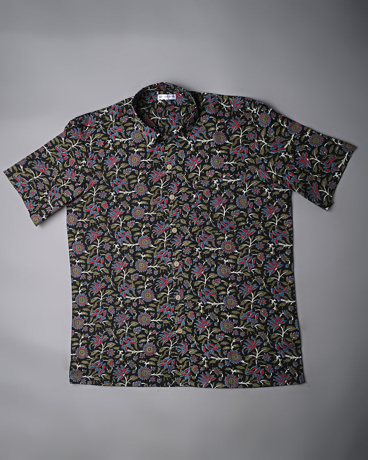 Traditional premium Half Sleeves Block Print Shirt(NDCOTHS12)